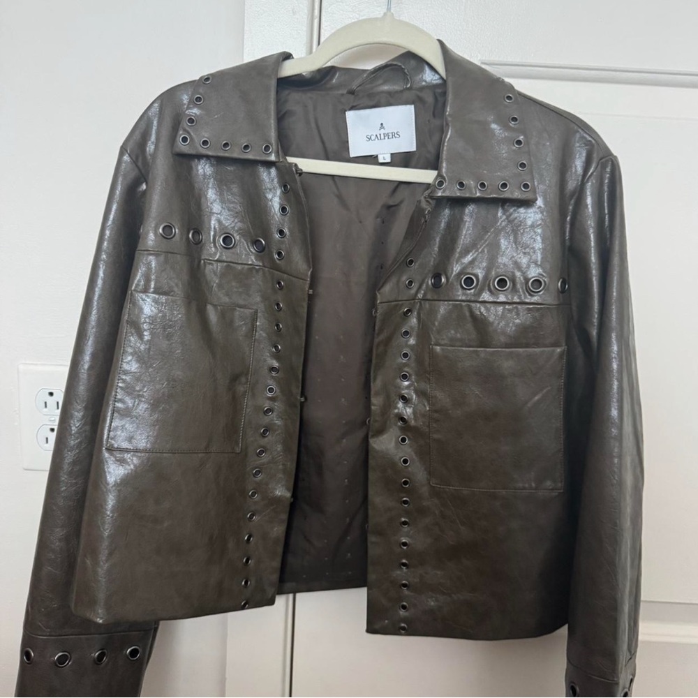 RARE SCALPERS Green-ish Leather Jacket (spanish brand)